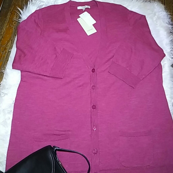 Sejour Sweaters - NWT Sejour Fuchsia Cardigan